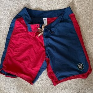 Howler Brothers Red and Blue Swim Board Shorts